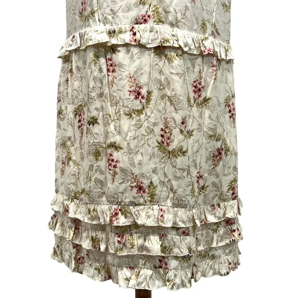 Rebecca Taylor Ivie Silk Floral Tiered Ruffle Shift Dress Women’s 8 NWT - Picture 7 of 16